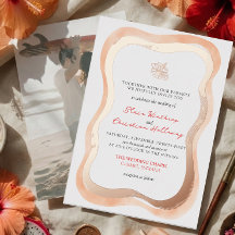 Tropical Hibiscus Wavy Border Vibrant Wedding