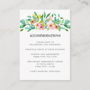 Tropical Hibiscus WEDDING Hotel Accommodation Enclosure Card