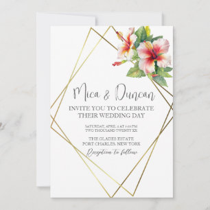 Tropical Hibiscus Wedding Invitation