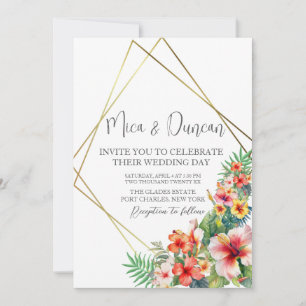 Tropical Hibiscus Wedding Invitation