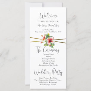 Tropical Hibiscus Wedding Program