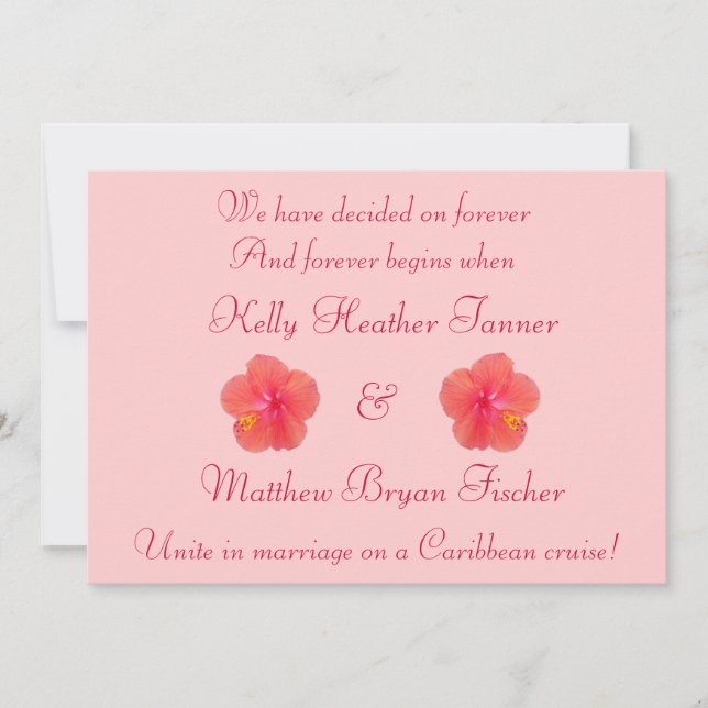 Tropical Hibiscus Wedding Reception Invitation (Front)