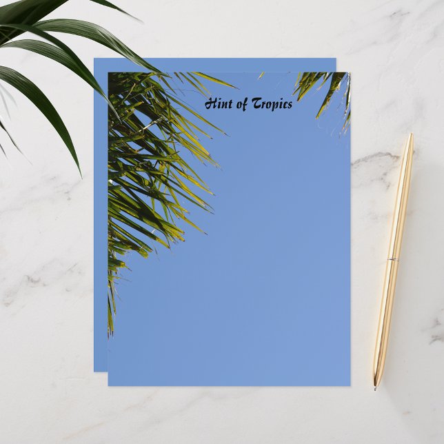 Tropical Hint of Palm Tree Blue Scrapbook Pape (Creator Uploaded)