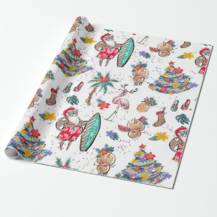 Tropical Holiday Christmas Wrapping Paper