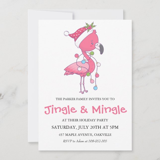 tropical holiday party invitations (Front)