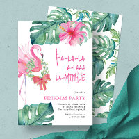 Tropical Holiday Party Watercolor Flamingo