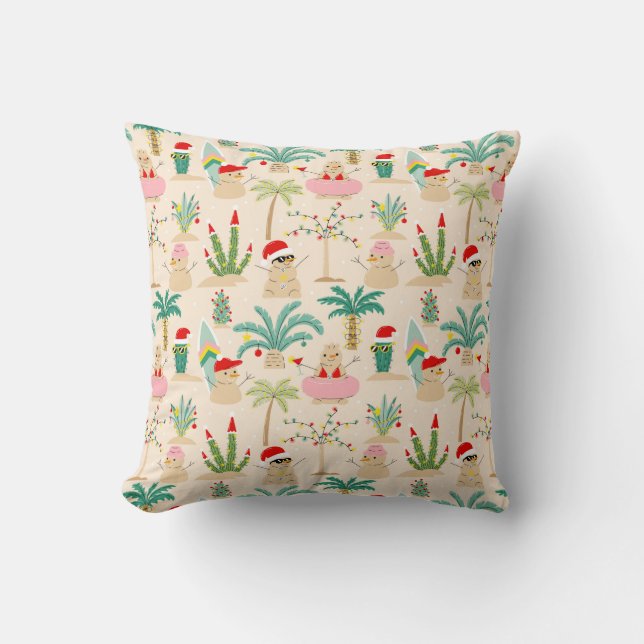Tropical Holiday Vibes Christmas Pattern Cushion (Front)