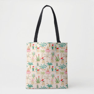 Tropical Holiday Vibes Christmas Pattern Tote Bag