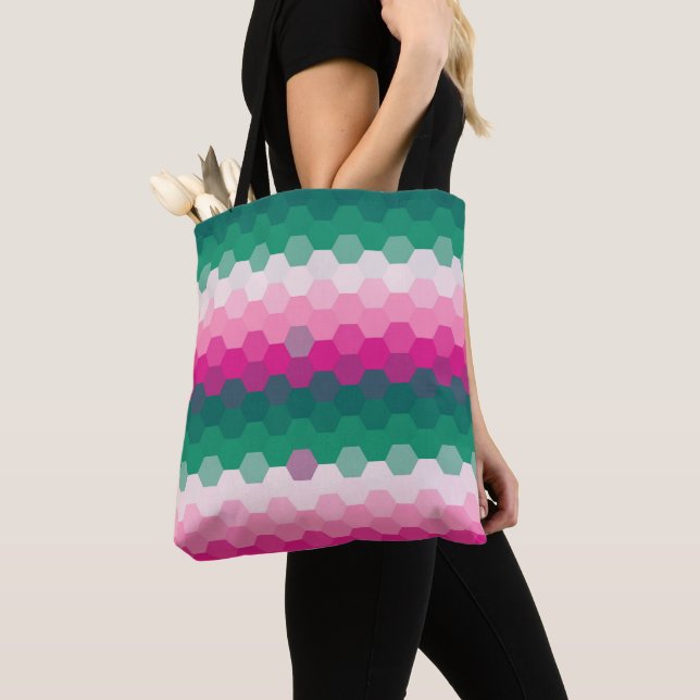 Tropical Honeycomb wave Tote Bag (Close Up)