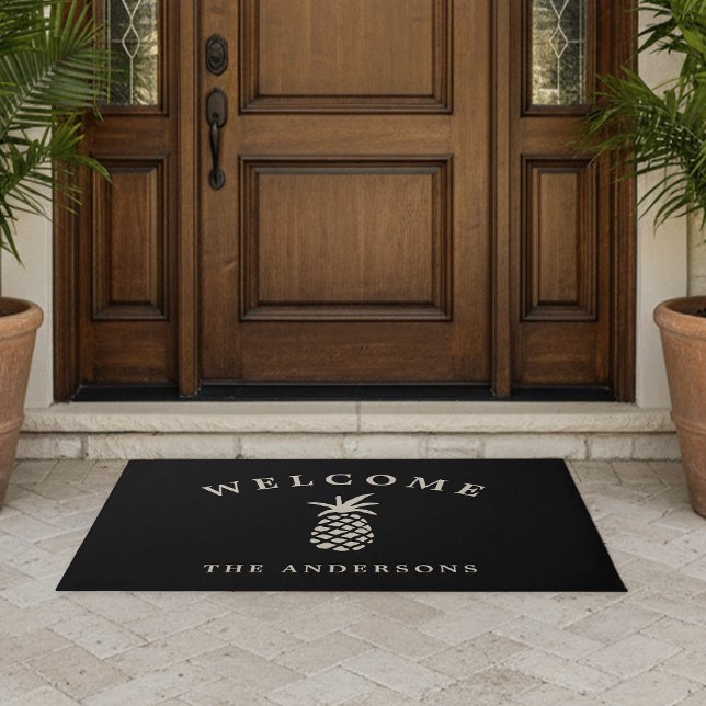 Tropical Hospitality | Pineapple Personalised Doormat (Creator Uploaded)