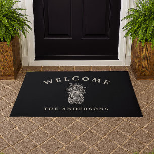 Tropical Hospitality Pineapple Personalised Doormat