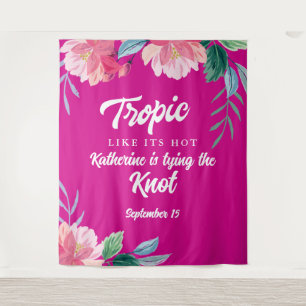 Tropical hot pink Bachelorette party Tapestry