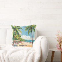 Tropical house pillow decoration