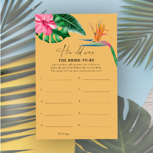 Tropical - How old was the bride to be game