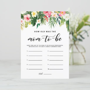 Tropical How Old Was the Mum-to-be Game Card