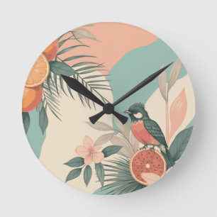 Tropical Humming Bird Round Clock