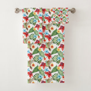 Tropical Hummingbird Bath Towel Set