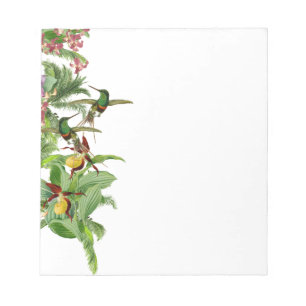 Tropical Hummingbird Bird Orchid Flower Notepad