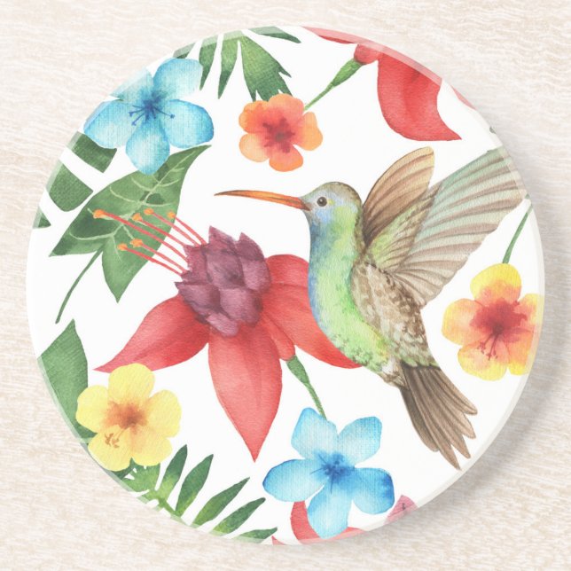 Tropical Hummingbird Coaster (Front)