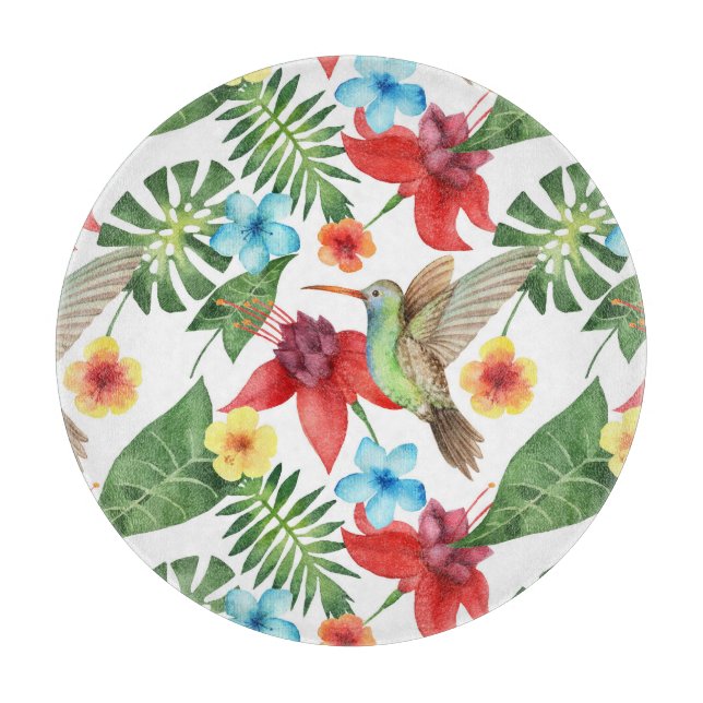 Tropical Hummingbird Cutting Board (Front)