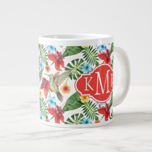 Tropical Hummingbird Monogram Large Coffee Mug