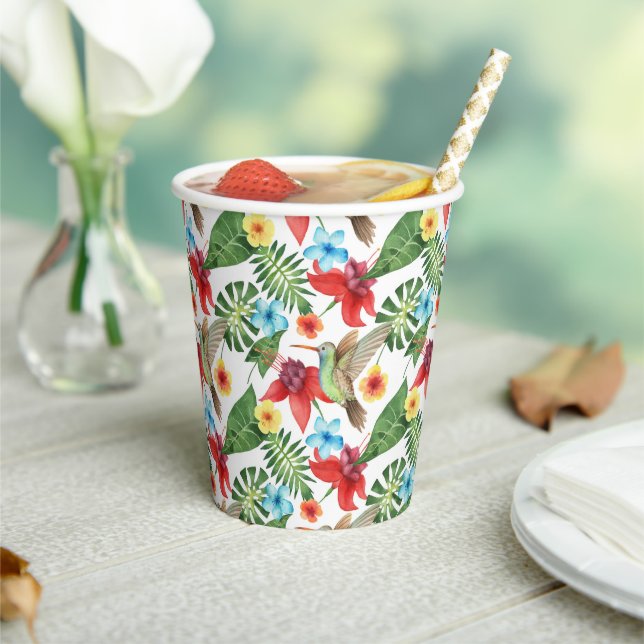 Tropical Hummingbird Paper Cups (Insitu)