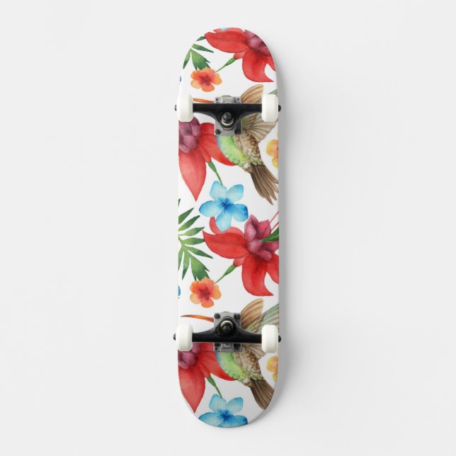 Tropical Hummingbird Skateboard (Front)