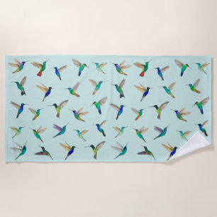Tropical Hummingbirds Beach Towel