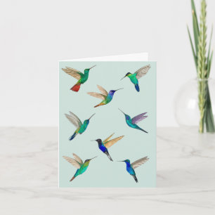 Tropical Hummingbirds Card for all occasions
