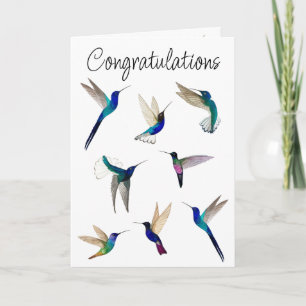 Tropical Hummingbirds Congratulations  Card