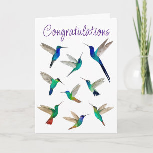 Tropical Hummingbirds Congratulations Card