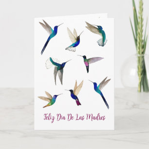 Tropical Hummingbirds Feliz Dia De Las Madres Card