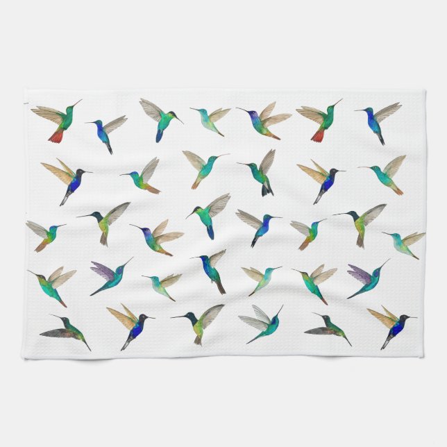 Tropical Hummingbirds Tea Towel (Horizontal)
