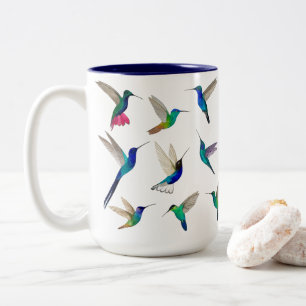 Tropical hummingbirds Two-Tone coffee mug
