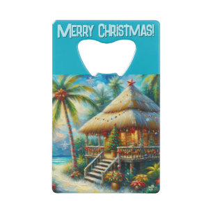 Tropical Hut Christmas Palm Tree Beach Lights