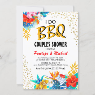 Tropical 'I DO BBQ' Couples Shower Invitation