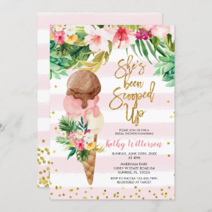 Tropical Ice Cream Bridal Shower Invitation