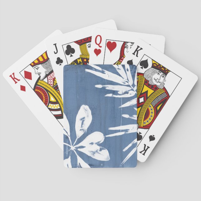 Tropical Indigo Impressions - Tropical Greenery Playing Cards (Back)
