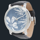 Tropical Indigo Impressions - Tropical Greenery Watch<br><div class="desc">Tropical Indigo Impressions III by June Erica Vess. Features tropical greenery against an indigo-coloured background.</div>