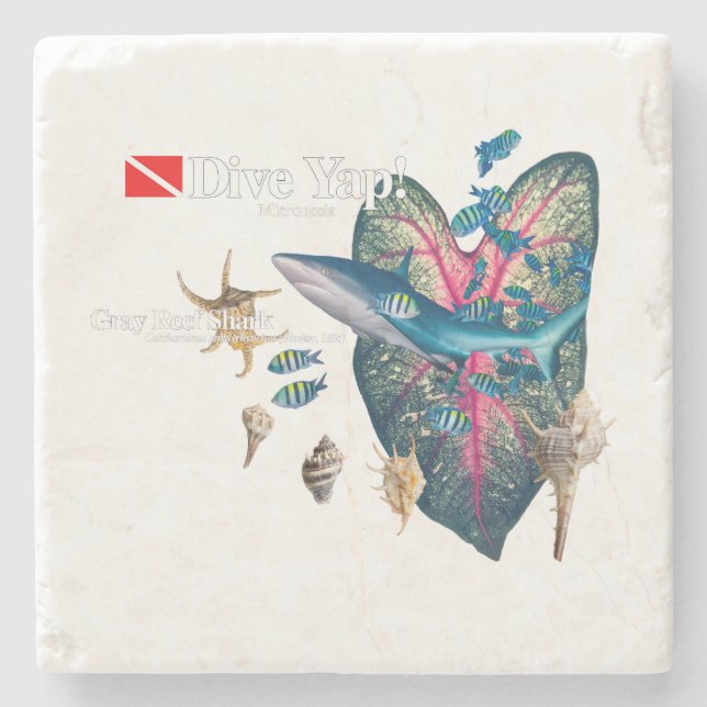 Tropical Invitation Stone Coaster (Front)