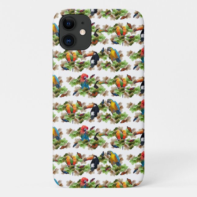 Tropical iPhone 11 Case (choose colour) (Back)