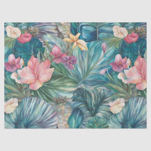 Tropical Iridescent Decoupage Tissue Craft Paper (Front)