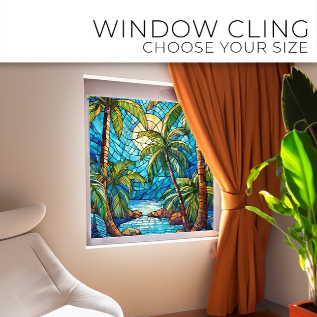 Tropical island at night Stained glass art (Creator Uploaded)