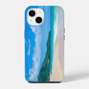 Tropical Island Beach, Blue Sky iPhone Case