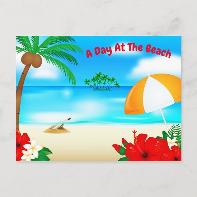 Tropical Island Beach Getaway Postcard (Front)