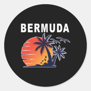 Tropical Island Beach In Bermuda Classic Round Sticker