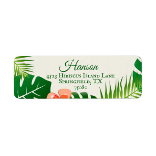 Tropical Island Beach Luau Address Labels