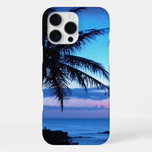 Tropical Island Beach Ocean Pink Blue Sunset Photo iPhone Case