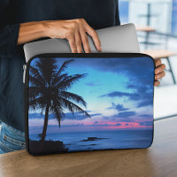 Tropical Island Beach Ocean Pink Blue Sunset Photo