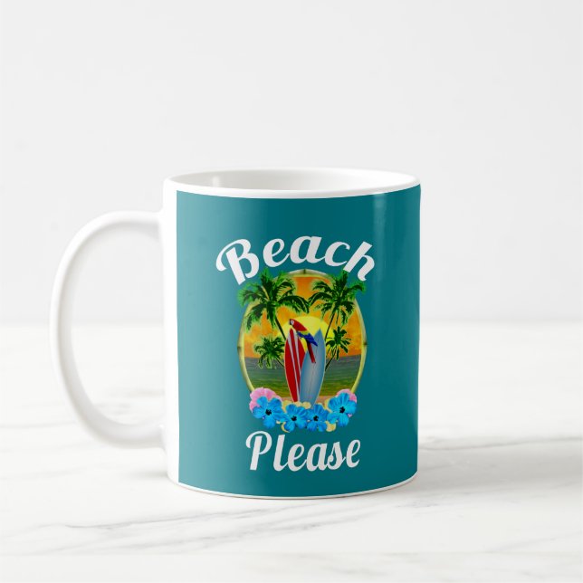 Tropical Island Beach Please Coffee Mug (Left)
